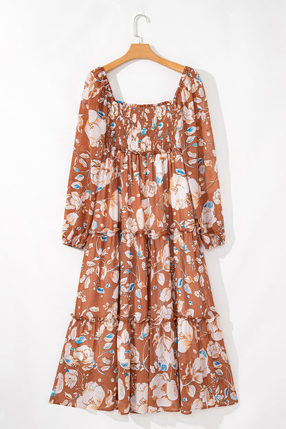 Autumn Petals Maxi Dress