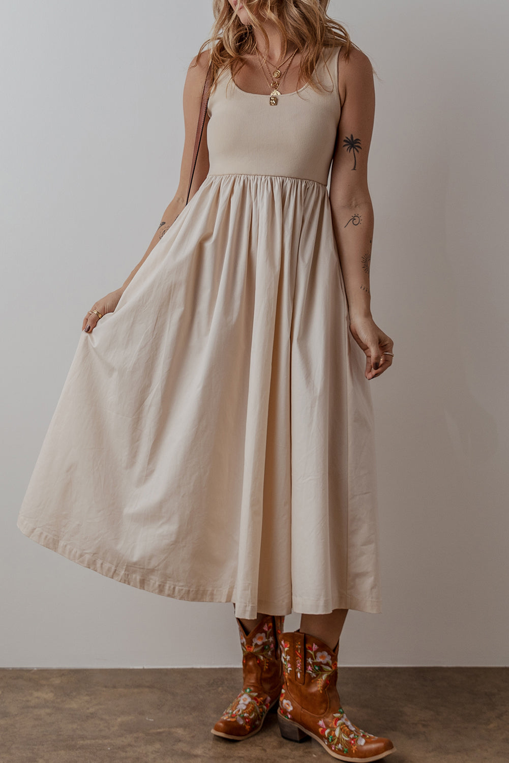Sandstone Glow Maxi Dress