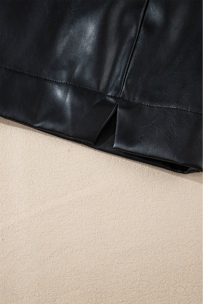Midnight Edge Faux Leather Mini Skirt