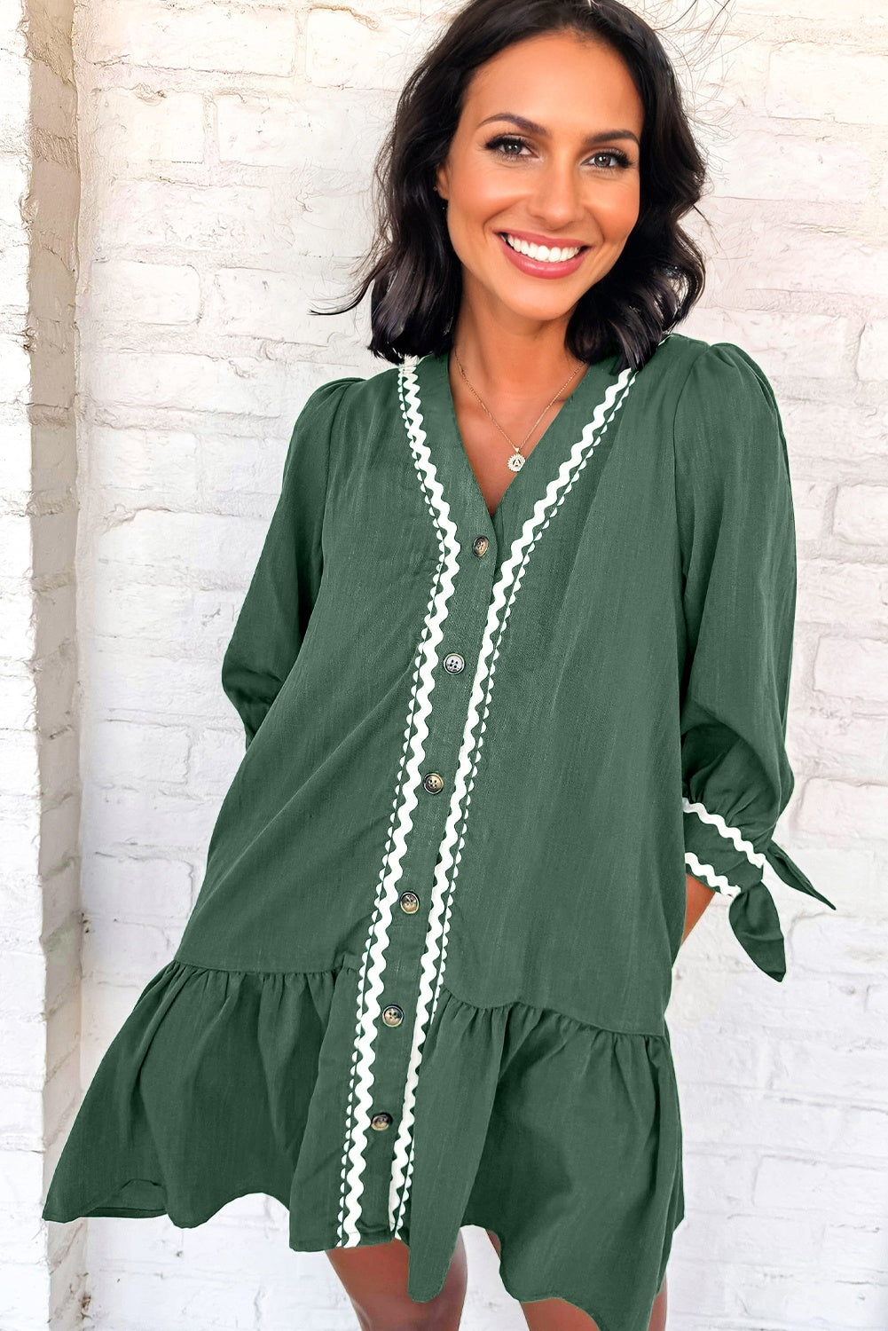 Ricrac Charm Button Dress