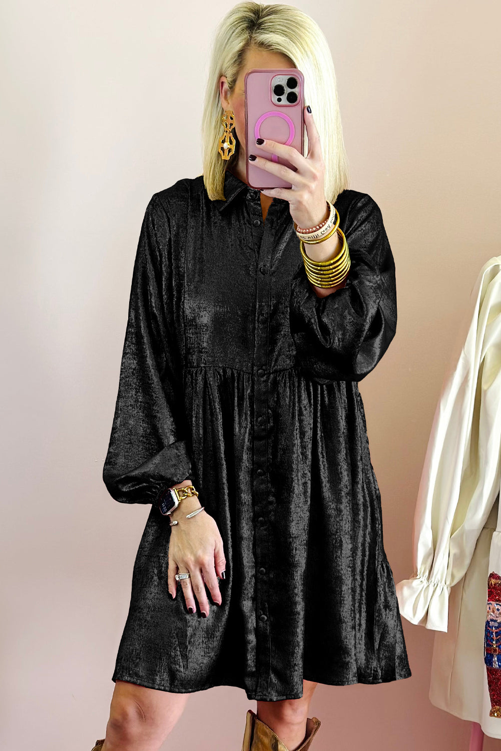 Midnight Shine Shirt Dress