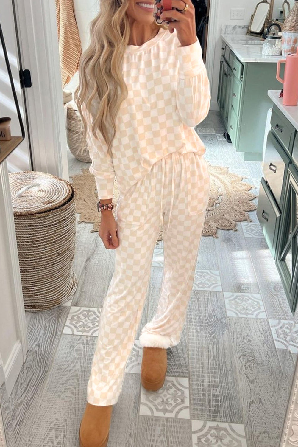 Checkered Print PJ Set