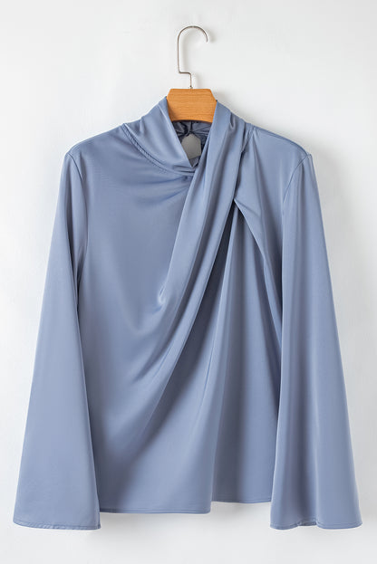 Blue Mist Draped Blouse