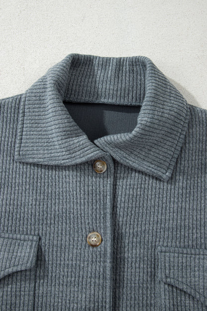 Slate Ridge Ribbed Knit Shacket