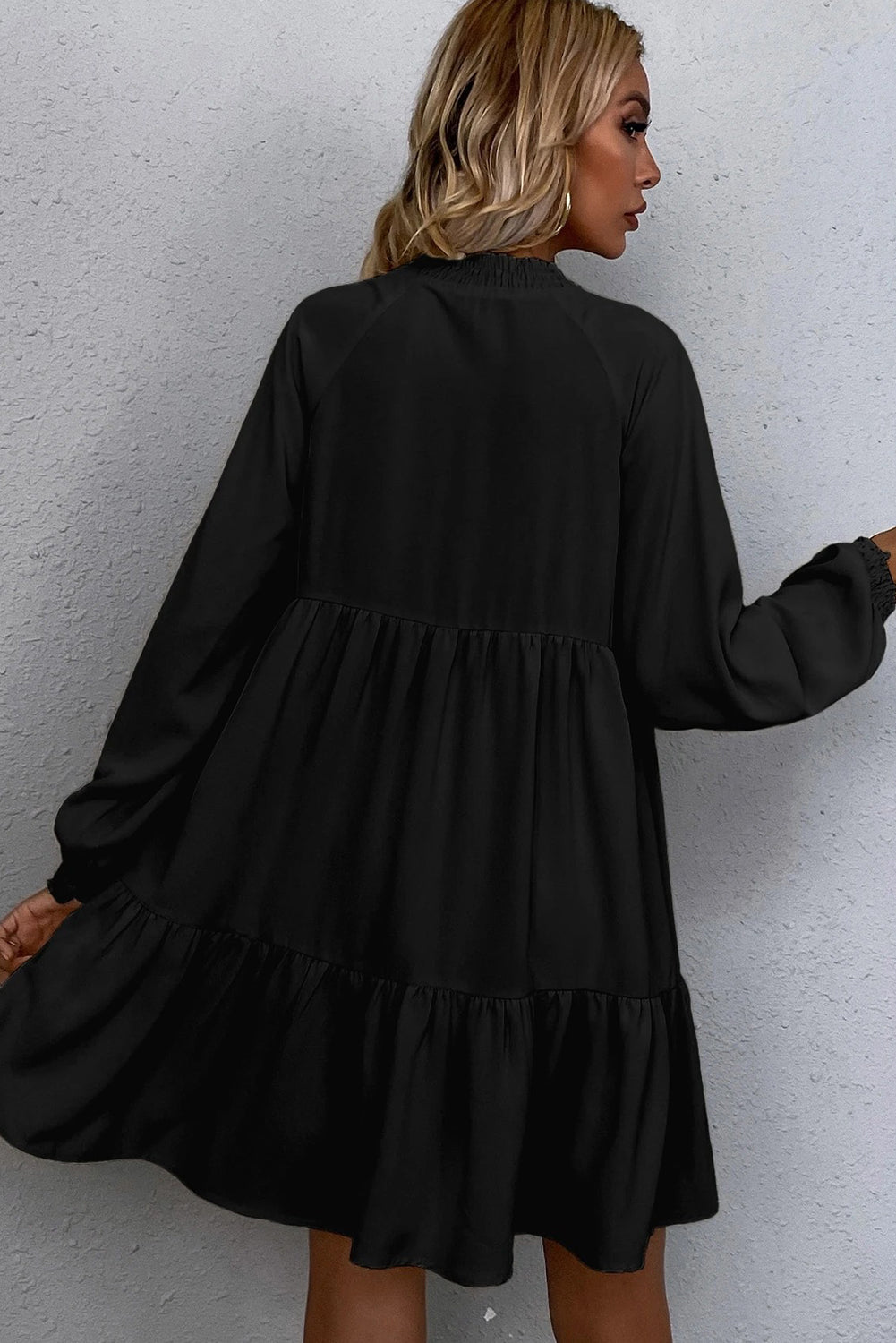 Midnight Grace Ruffle Dress