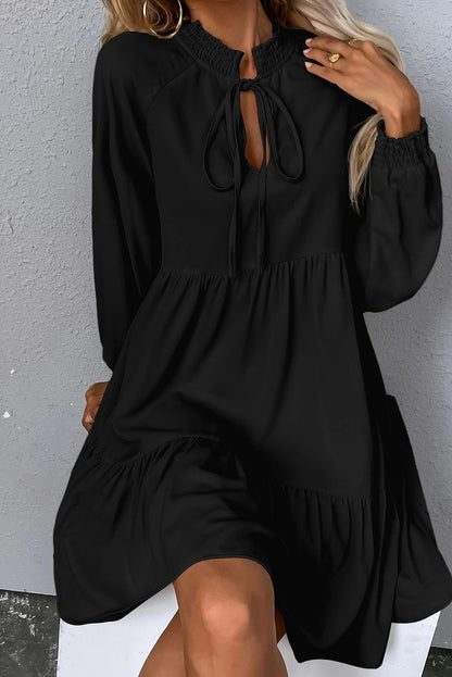 Midnight Grace Ruffle Dress