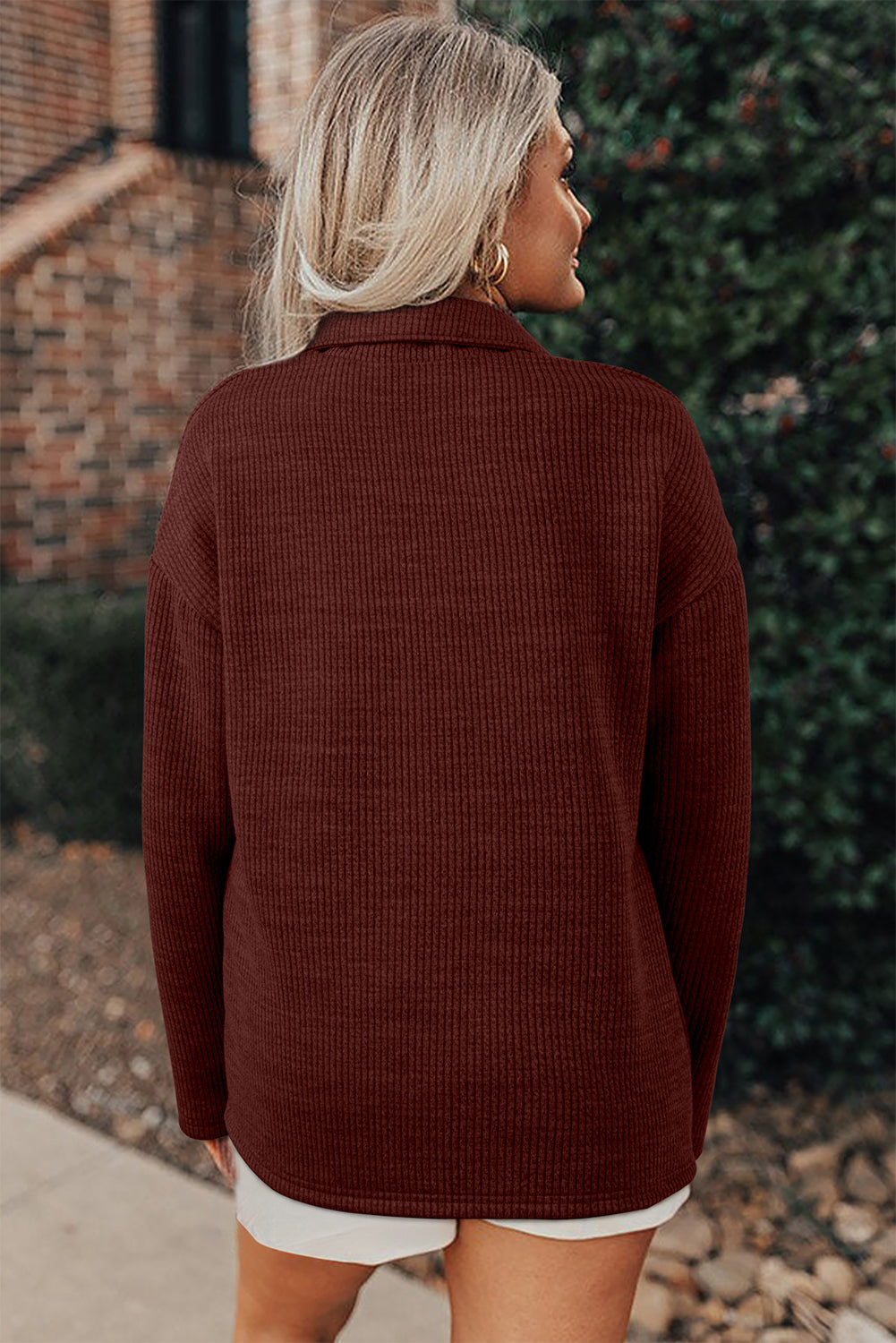 Slate Ridge Ribbed Knit Shacket