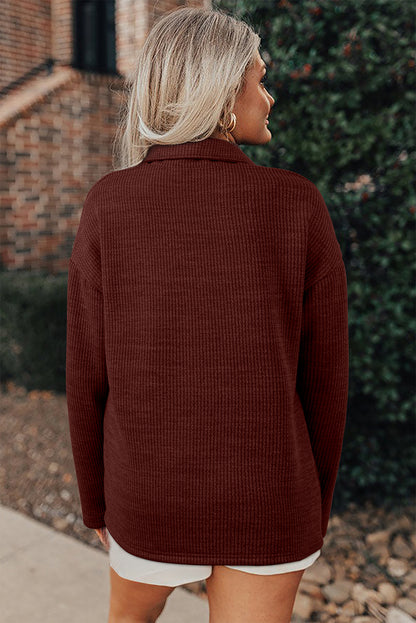 Slate Ridge Ribbed Knit Shacket