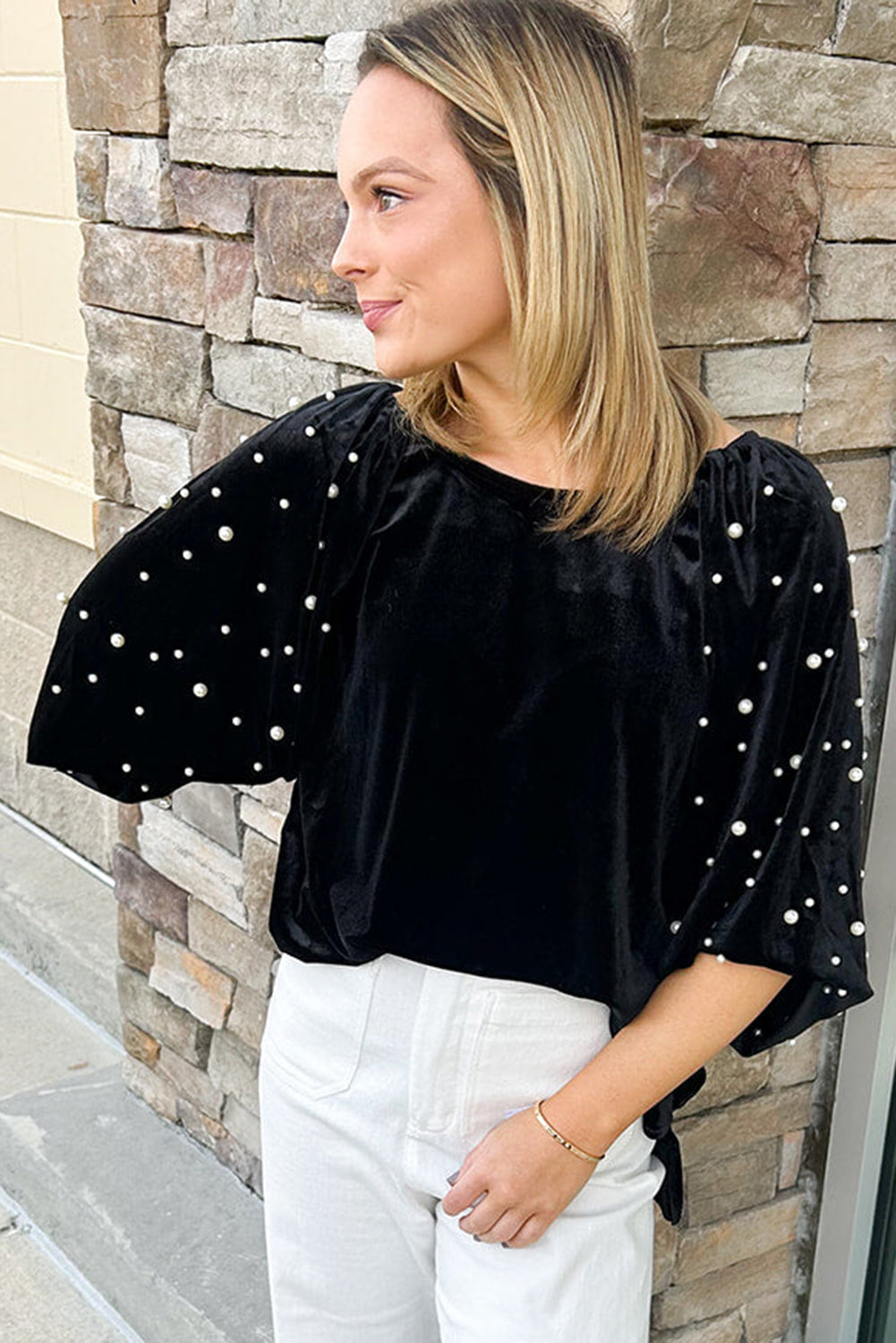 Velvet Pearl Elegance Top