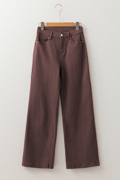 Bordeaux High Waist Wide Leg Jeans