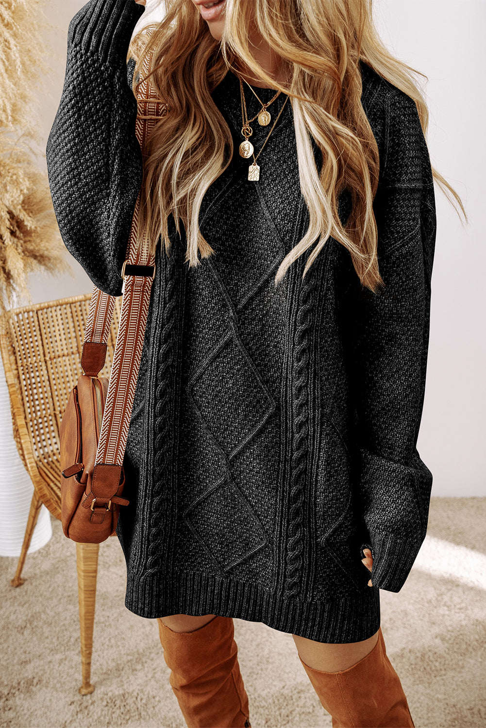 Autumn Embrace Sweater Dress