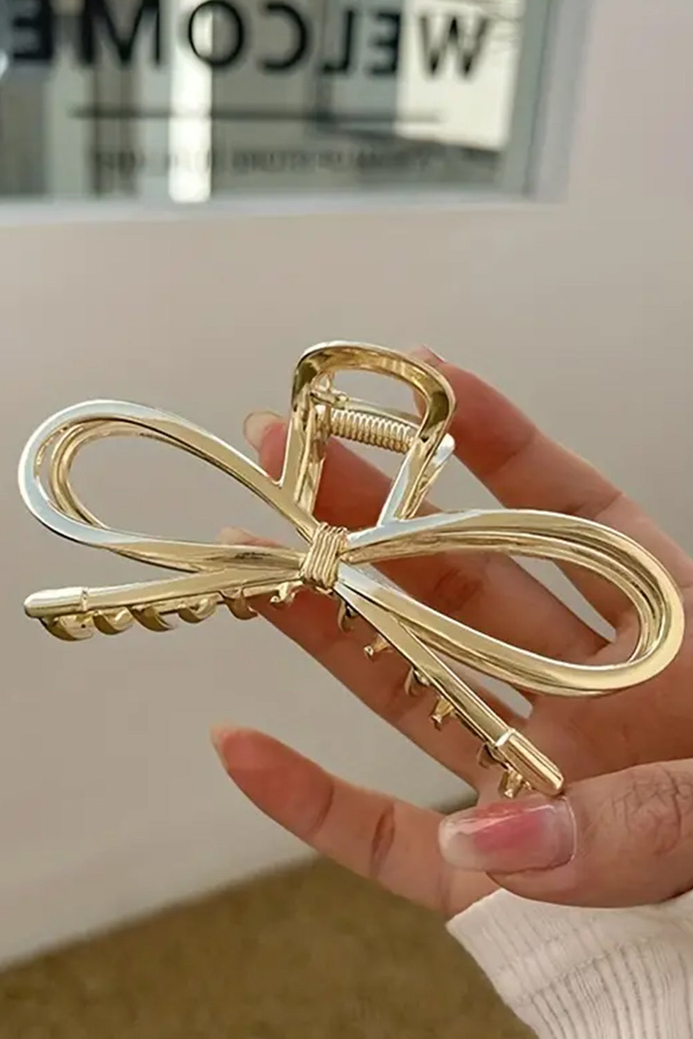 Golden Grace Bow Claw Clip