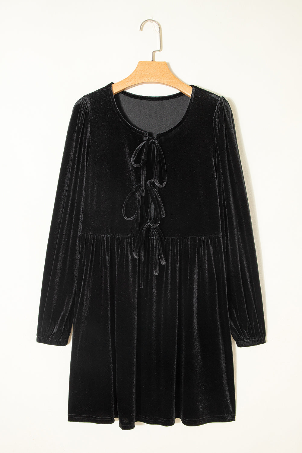 Midnight Velvet Bow Dress