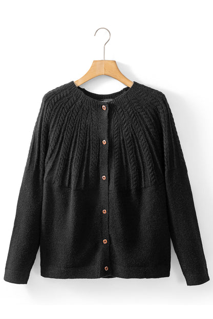 Midnight Textured Knit Cardigan