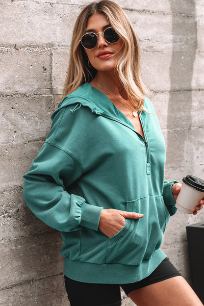 Onyx Mineral Wash Half-Zip Hoodie