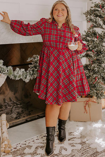 Holly Plaid Flowy Mini Dress