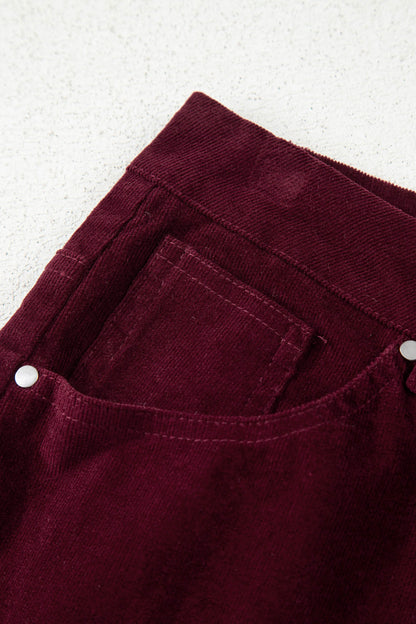 Burgundy Belle Corduroy Wide-Leg Pants