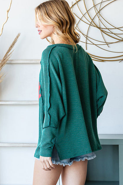 Merry Corded Knit Holiday Top