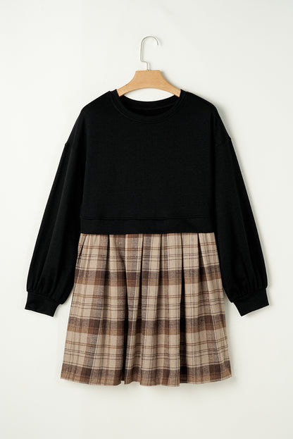 Midnight Plaid Mini Dress