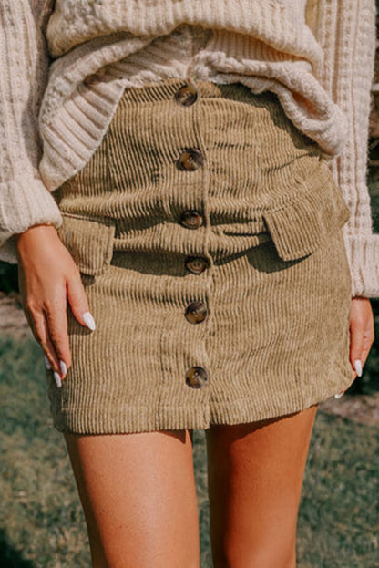 Camel Corduroy Skirt