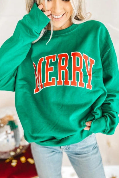 Colorful Merry Script Sweatshirt