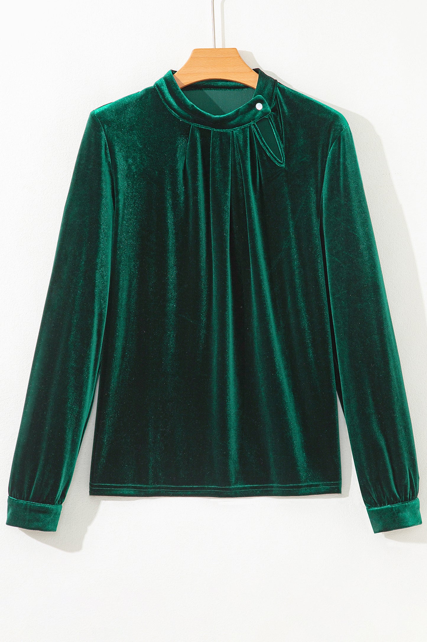 Emerald Allure Velvet Blouse
