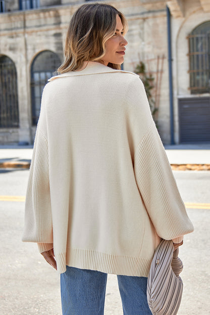 Cozy Lapel Knit Cardigan