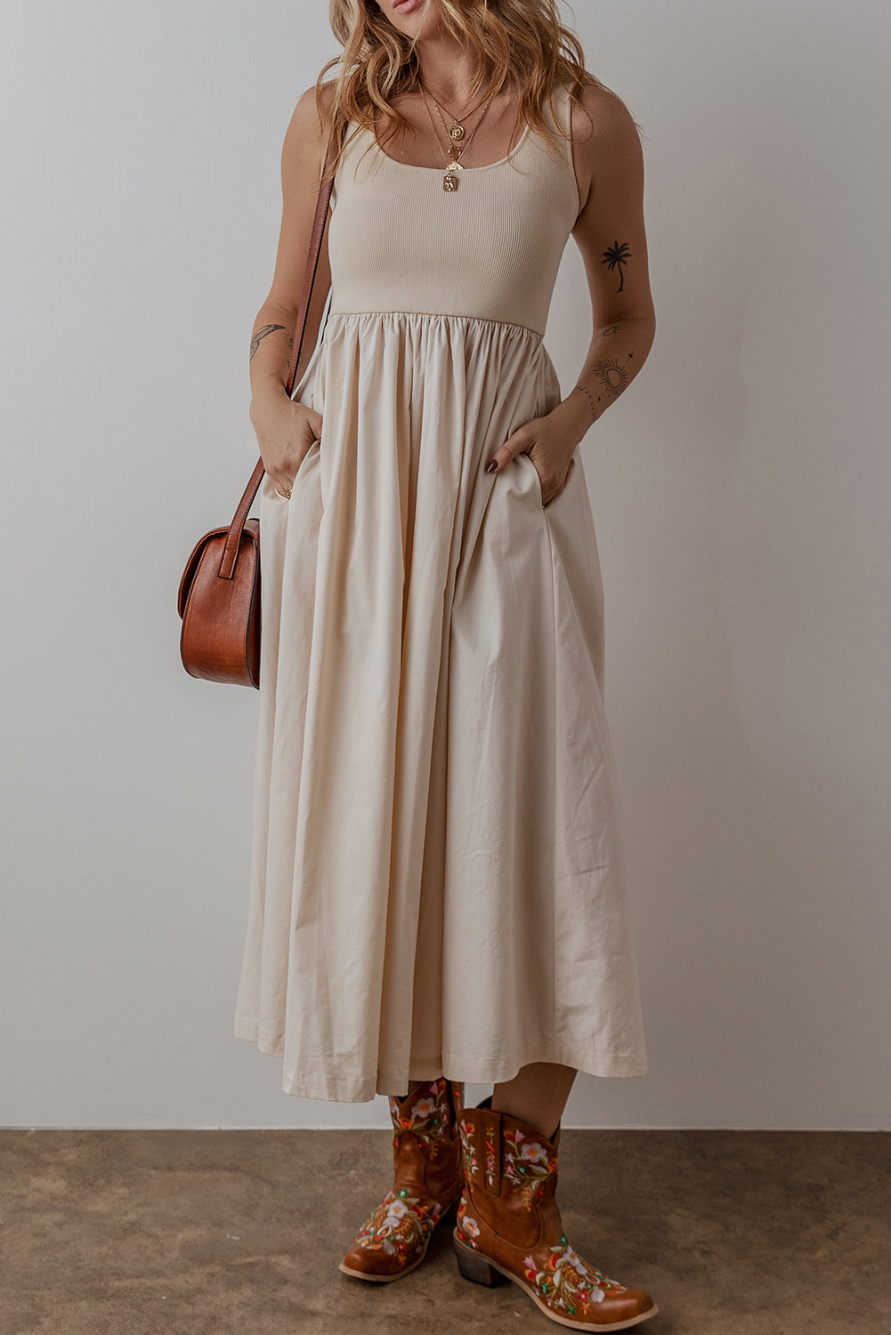 Sandstone Glow Maxi Dress