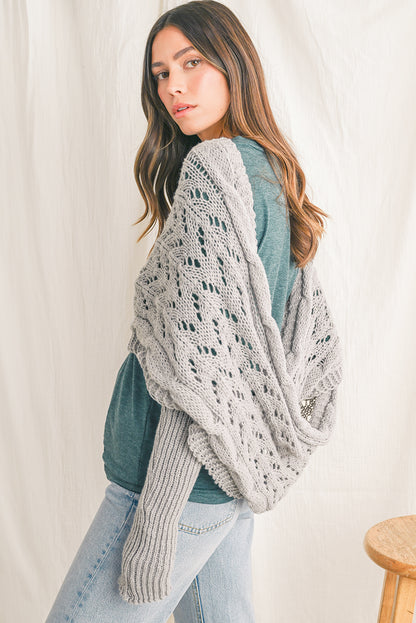 Silver Mist Wrap Knit Scarf Top