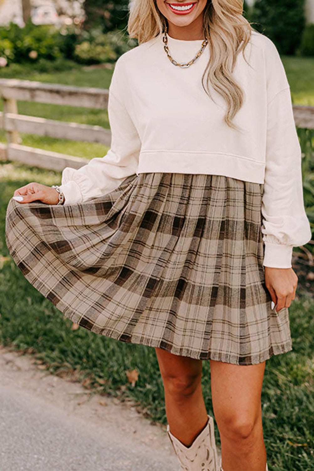 Midnight Plaid Mini Dress