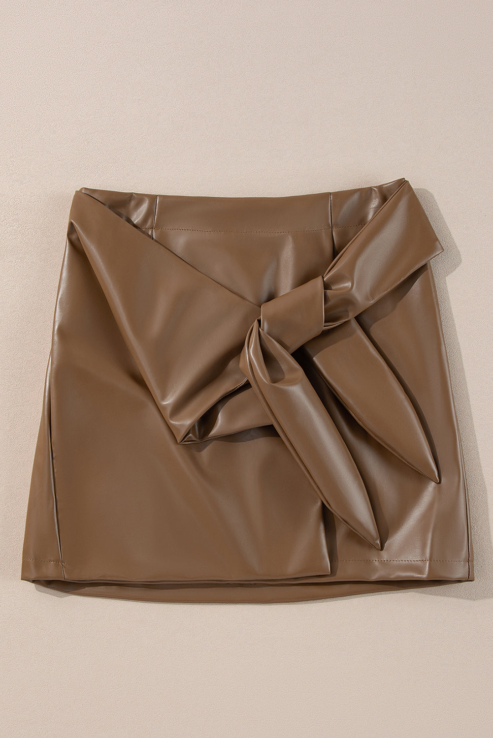 Bowknot Leather Mini Skirt