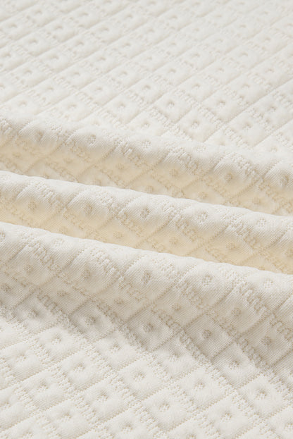 Waffle Knit Collar Pullover