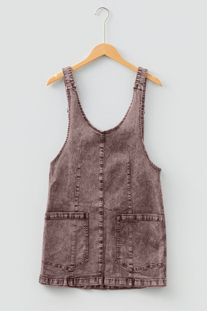 Mocha Wash Twill Overall Dress