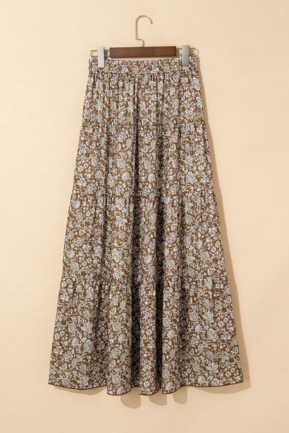 Western Floral Maxi Skirt