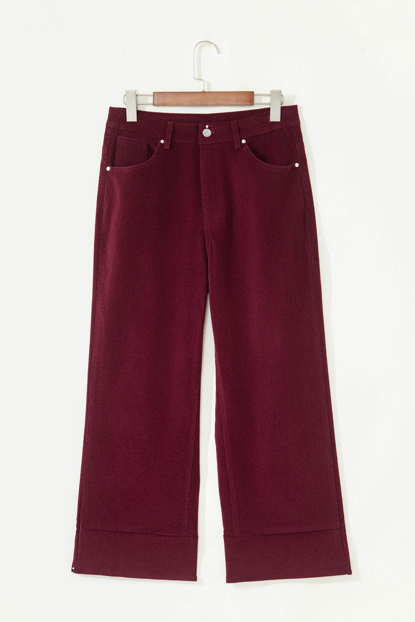 Burgundy Belle Corduroy Wide-Leg Pants