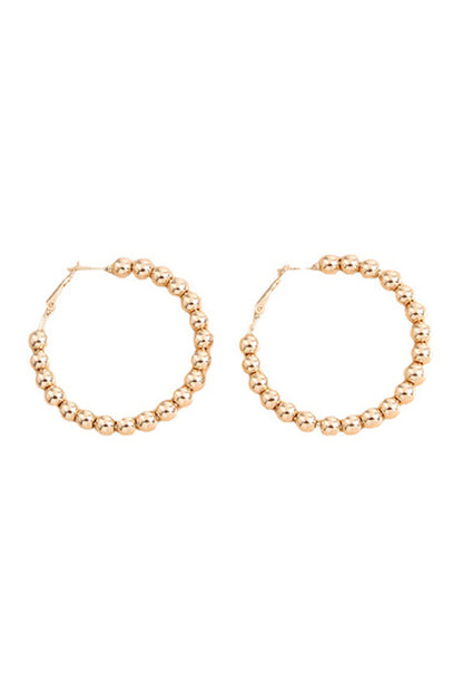 Golden Glow Beaded Hoops