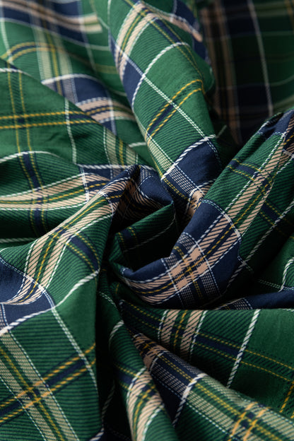 Evergreen Plaid Tiered Mini Dress