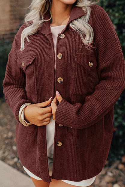 Slate Ridge Ribbed Knit Shacket