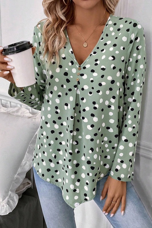 Playful Dots Long Sleeve Blouse