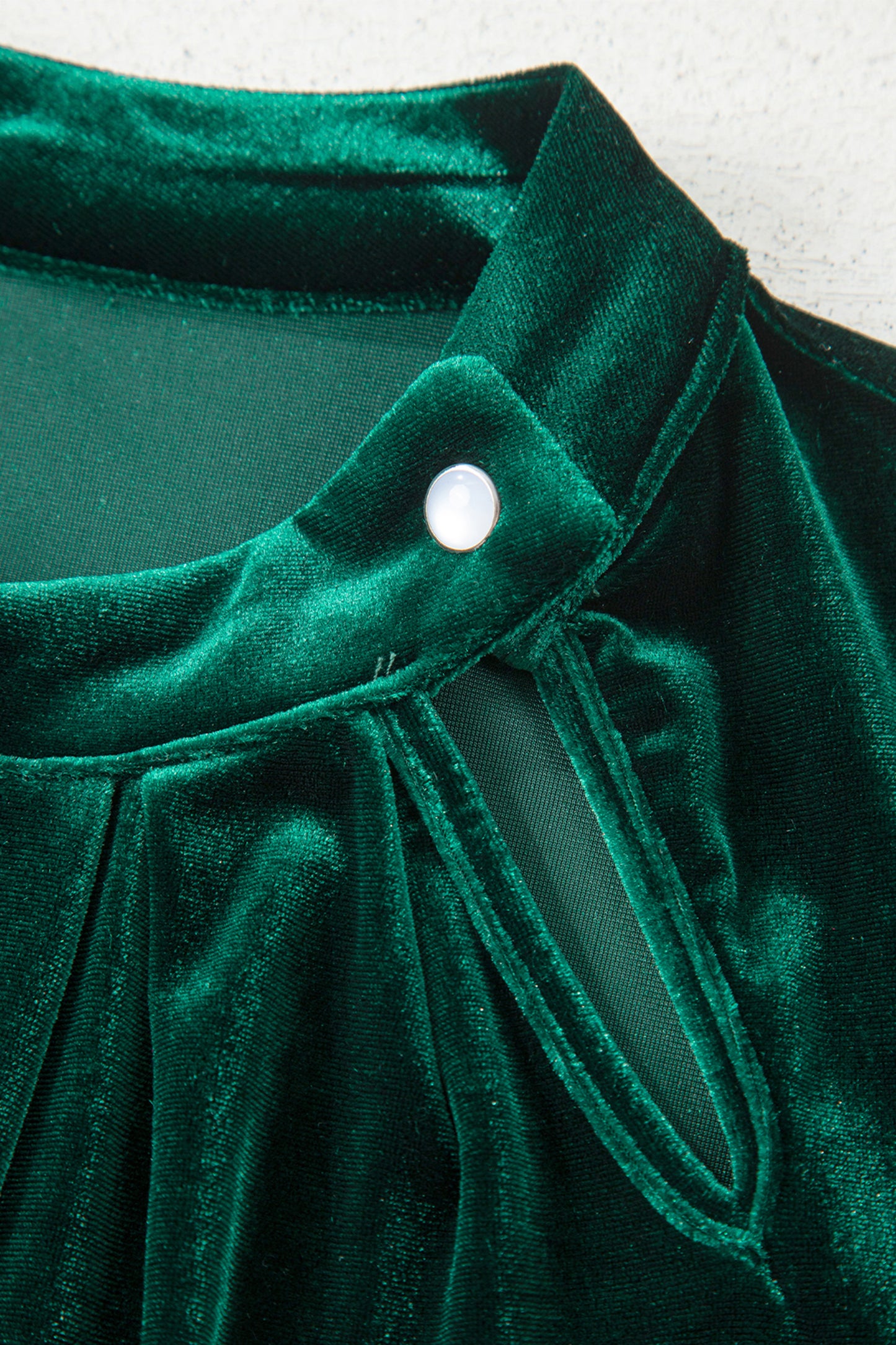 Emerald Allure Velvet Blouse