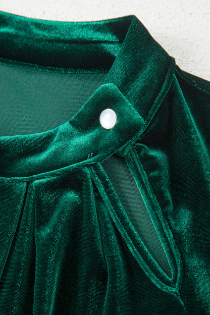 Emerald Allure Velvet Blouse