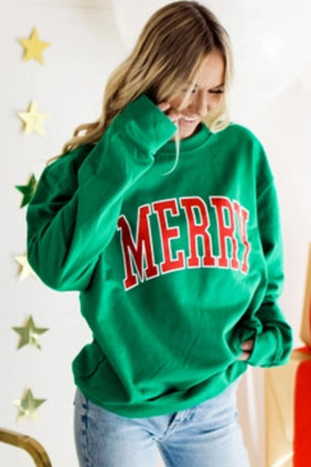 Colorful Merry Script Sweatshirt