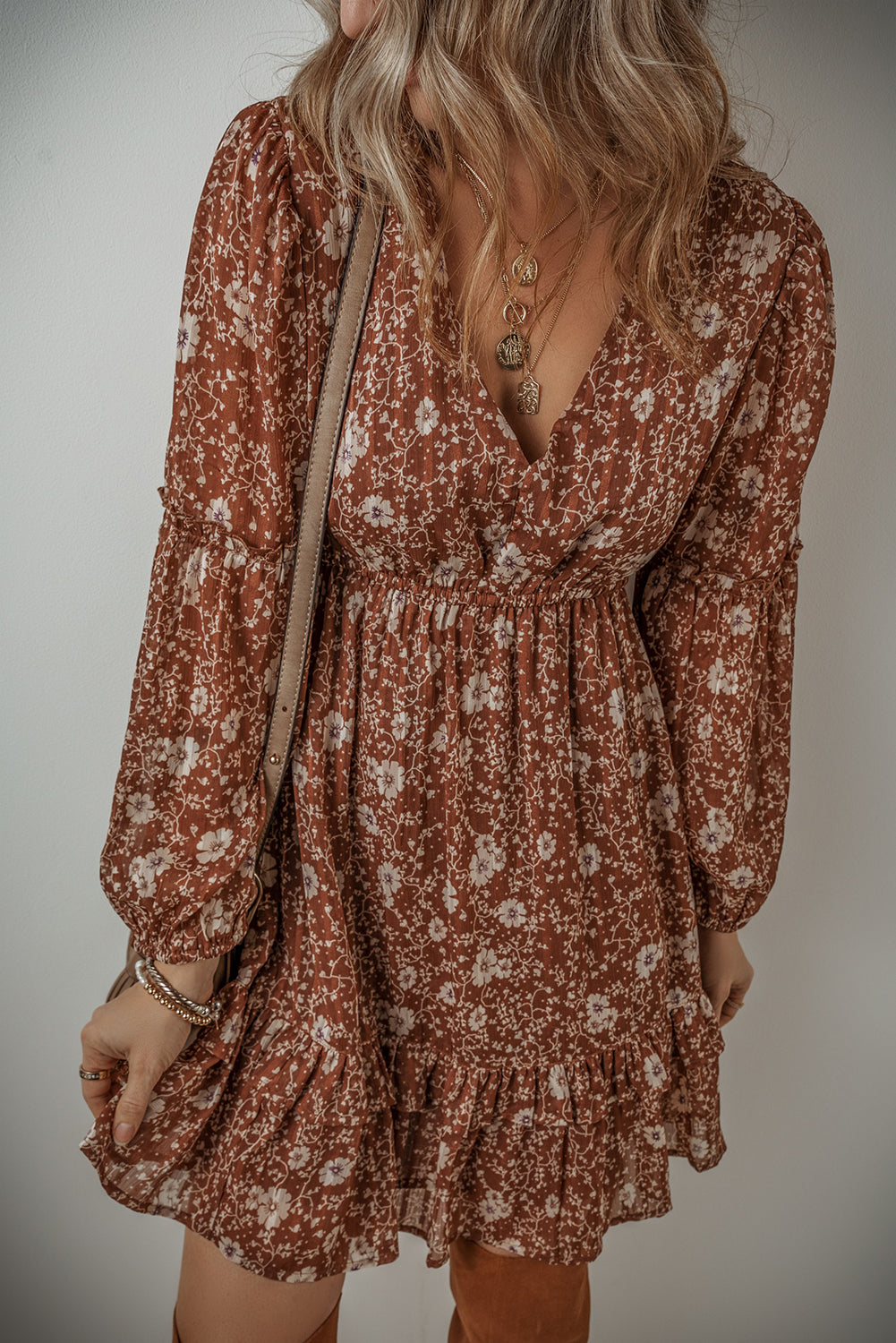 Boho Bloom Mini Dress